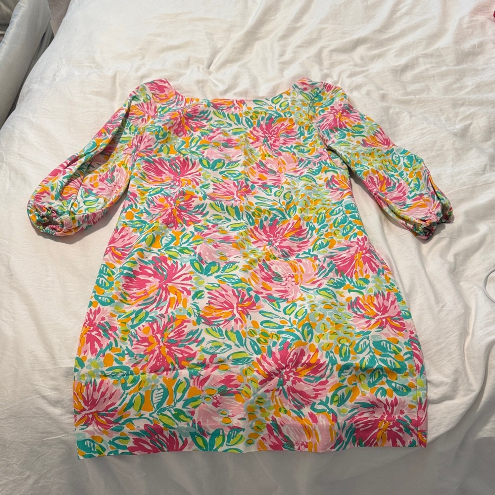 Lily Pulitzer Women’s long sleeve mini Dress - Pink and Green